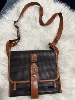 Bally Brown and Black Crossbody Shoulder Bag